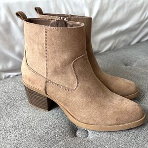 NWOT Tan Suede Ankle Boots